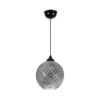 GLOBOSTAR® KEGEL 206-0003 Μοντέρνο Κρεμαστό Φωτιστικό Οροφής με Ντουί 1 x E27 AC 220-240V IP20 – Μαύρο Φιμέ – Μ20 x Π20 x Υ20cm