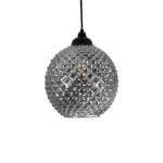 GLOBOSTAR® KEGEL 206-0003 Μοντέρνο Κρεμαστό Φωτιστικό Οροφής με Ντουί 1 x E27 AC 220-240V IP20 – Μαύρο Φιμέ – Μ20 x Π20 x Υ20cm