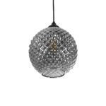 GLOBOSTAR® KEGEL 206-0003 Μοντέρνο Κρεμαστό Φωτιστικό Οροφής με Ντουί 1 x E27 AC 220-240V IP20 – Μαύρο Φιμέ – Μ20 x Π20 x Υ20cm