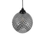 GLOBOSTAR® KEGEL 206-0003 Μοντέρνο Κρεμαστό Φωτιστικό Οροφής με Ντουί 1 x E27 AC 220-240V IP20 – Μαύρο Φιμέ – Μ20 x Π20 x Υ20cm