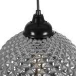 GLOBOSTAR® KEGEL 206-0003 Μοντέρνο Κρεμαστό Φωτιστικό Οροφής με Ντουί 1 x E27 AC 220-240V IP20 – Μαύρο Φιμέ – Μ20 x Π20 x Υ20cm