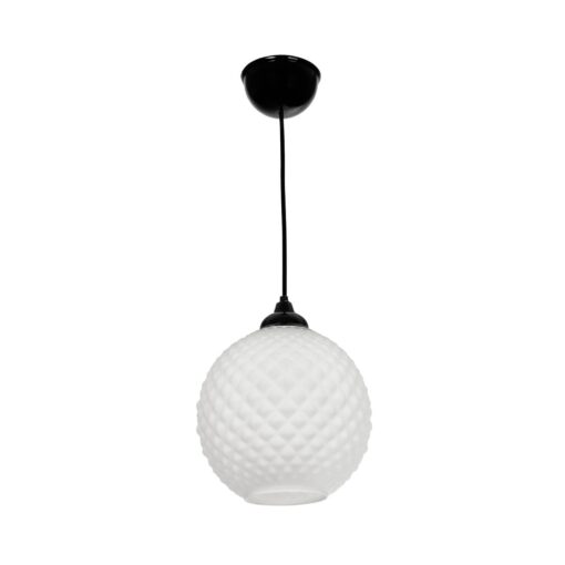 GLOBOSTAR® KEGEL 206-0004 Μοντέρνο Κρεμαστό Φωτιστικό Οροφής με Ντουί 1 x E27 AC 220-240V IP20 – Λευκό – Μ20 x Π20 x Υ20cm