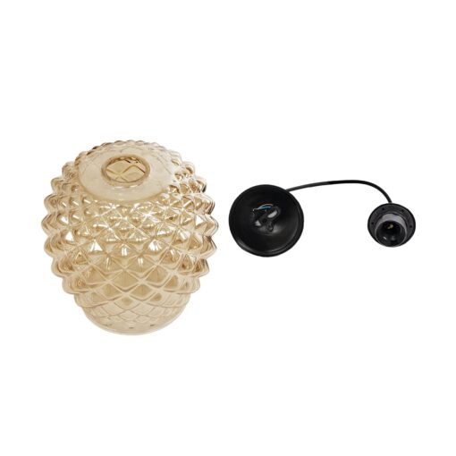 GLOBOSTAR® KEGEL 206-0007 Μοντέρνο Κρεμαστό Φωτιστικό Οροφής με Ντουί 1 x E27 AC 220-240V IP20 – Μελί – Μ19 x Π19 x Υ19cm