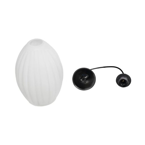 GLOBOSTAR® GURIA 206-0008 Μοντέρνο Κρεμαστό Φωτιστικό Οροφής με Ντουί 1 x E27 AC 220-240V IP20 – Λευκό – Μ19 x Π19 x Υ26cm