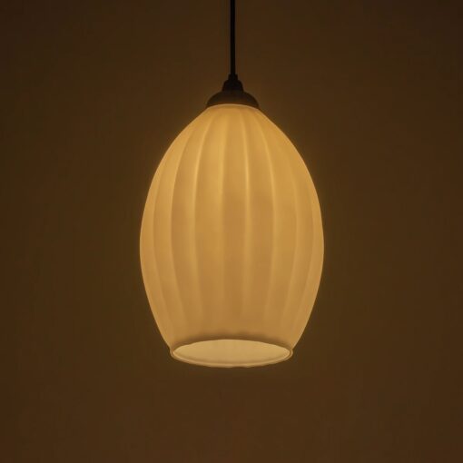 GLOBOSTAR® GURIA 206-0008 Μοντέρνο Κρεμαστό Φωτιστικό Οροφής με Ντουί 1 x E27 AC 220-240V IP20 – Λευκό – Μ19 x Π19 x Υ26cm