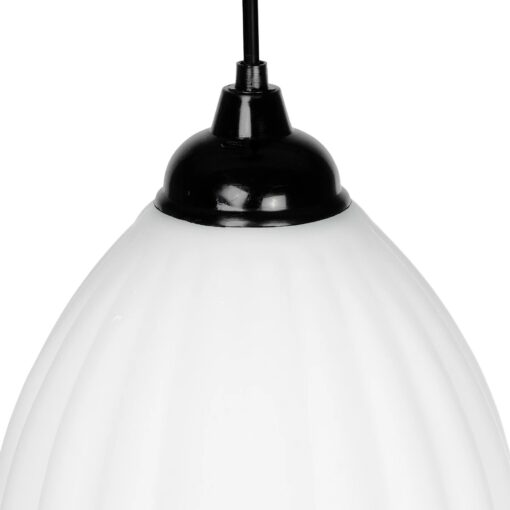 GLOBOSTAR® GURIA 206-0008 Μοντέρνο Κρεμαστό Φωτιστικό Οροφής με Ντουί 1 x E27 AC 220-240V IP20 – Λευκό – Μ19 x Π19 x Υ26cm