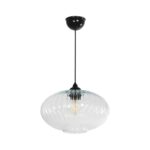 GLOBOSTAR® PERA 206-0009 Μοντέρνο Κρεμαστό Φωτιστικό Οροφής με Ντουί 1 x E27 AC 220-240V IP20 – Διάφανο – Μ30 x Π30 x Υ22cm