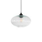 GLOBOSTAR® PERA 206-0009 Μοντέρνο Κρεμαστό Φωτιστικό Οροφής με Ντουί 1 x E27 AC 220-240V IP20 – Διάφανο – Μ30 x Π30 x Υ22cm