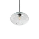 GLOBOSTAR® PERA 206-0009 Μοντέρνο Κρεμαστό Φωτιστικό Οροφής με Ντουί 1 x E27 AC 220-240V IP20 – Διάφανο – Μ30 x Π30 x Υ22cm