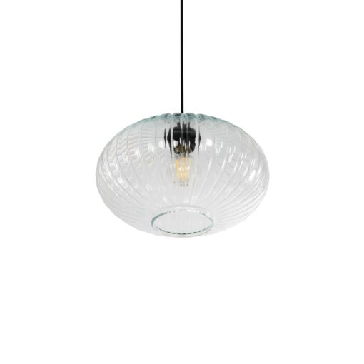 GLOBOSTAR® PERA 206-0009 Μοντέρνο Κρεμαστό Φωτιστικό Οροφής με Ντουί 1 x E27 AC 220-240V IP20 – Διάφανο – Μ30 x Π30 x Υ22cm