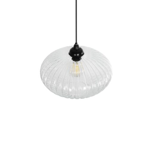 GLOBOSTAR® PERA 206-0009 Μοντέρνο Κρεμαστό Φωτιστικό Οροφής με Ντουί 1 x E27 AC 220-240V IP20 – Διάφανο – Μ30 x Π30 x Υ22cm