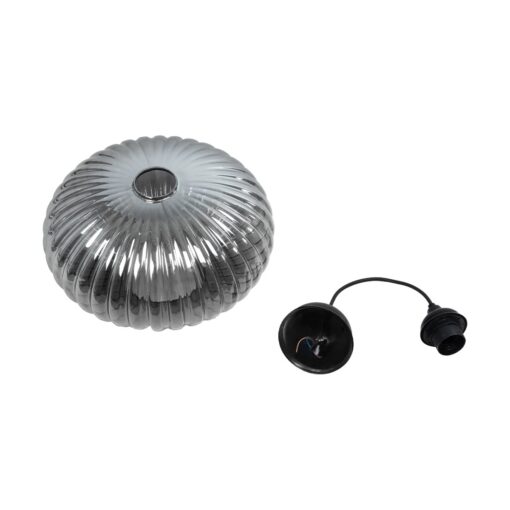 GLOBOSTAR® PERA 206-0010 Μοντέρνο Κρεμαστό Φωτιστικό Οροφής με Ντουί 1 x E27 AC 220-240V IP20 – Μαύρο Φιμέ – Μ30 x Π30 x Υ22cm