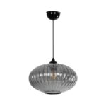 GLOBOSTAR® PERA 206-0010 Μοντέρνο Κρεμαστό Φωτιστικό Οροφής με Ντουί 1 x E27 AC 220-240V IP20 – Μαύρο Φιμέ – Μ30 x Π30 x Υ22cm