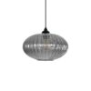 GLOBOSTAR® PERA 206-0010 Μοντέρνο Κρεμαστό Φωτιστικό Οροφής με Ντουί 1 x E27 AC 220-240V IP20 – Μαύρο Φιμέ – Μ30 x Π30 x Υ22cm