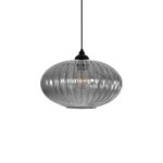 GLOBOSTAR® PERA 206-0010 Μοντέρνο Κρεμαστό Φωτιστικό Οροφής με Ντουί 1 x E27 AC 220-240V IP20 – Μαύρο Φιμέ – Μ30 x Π30 x Υ22cm
