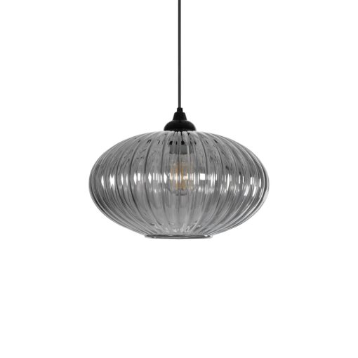 GLOBOSTAR® PERA 206-0010 Μοντέρνο Κρεμαστό Φωτιστικό Οροφής με Ντουί 1 x E27 AC 220-240V IP20 – Μαύρο Φιμέ – Μ30 x Π30 x Υ22cm