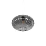 GLOBOSTAR® PERA 206-0010 Μοντέρνο Κρεμαστό Φωτιστικό Οροφής με Ντουί 1 x E27 AC 220-240V IP20 – Μαύρο Φιμέ – Μ30 x Π30 x Υ22cm