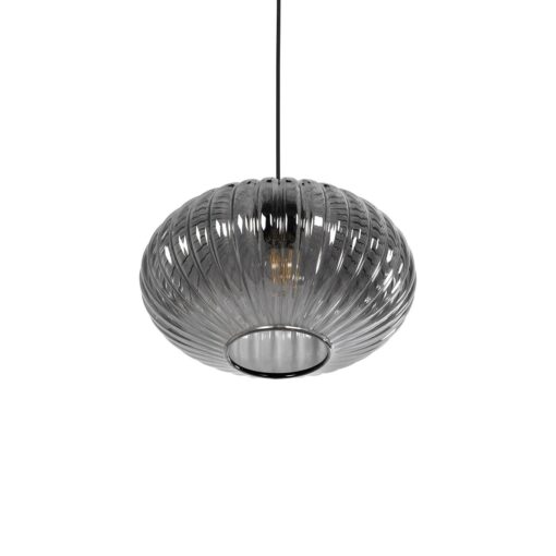 GLOBOSTAR® PERA 206-0010 Μοντέρνο Κρεμαστό Φωτιστικό Οροφής με Ντουί 1 x E27 AC 220-240V IP20 – Μαύρο Φιμέ – Μ30 x Π30 x Υ22cm