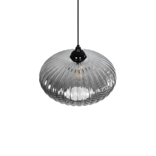 GLOBOSTAR® PERA 206-0010 Μοντέρνο Κρεμαστό Φωτιστικό Οροφής με Ντουί 1 x E27 AC 220-240V IP20 – Μαύρο Φιμέ – Μ30 x Π30 x Υ22cm