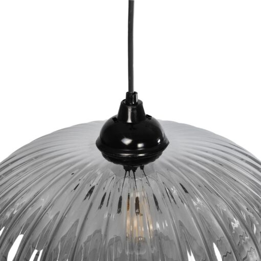 GLOBOSTAR® PERA 206-0010 Μοντέρνο Κρεμαστό Φωτιστικό Οροφής με Ντουί 1 x E27 AC 220-240V IP20 – Μαύρο Φιμέ – Μ30 x Π30 x Υ22cm