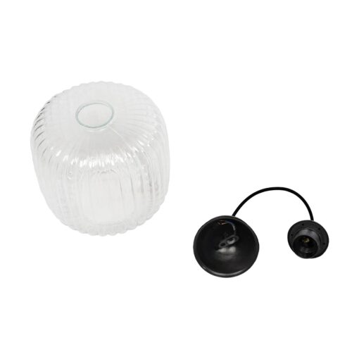 GLOBOSTAR® MELONI 206-0013 Μοντέρνο Κρεμαστό Φωτιστικό Οροφής με Ντουί 1 x E27 AC 220-240V IP20 – Διάφανο – Μ20 x Π20 x Υ24cm