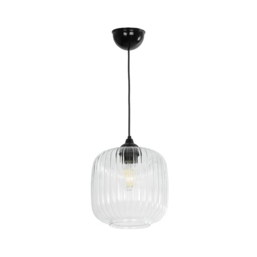 GLOBOSTAR® MELONI 206-0013 Μοντέρνο Κρεμαστό Φωτιστικό Οροφής με Ντουί 1 x E27 AC 220-240V IP20 – Διάφανο – Μ20 x Π20 x Υ24cm