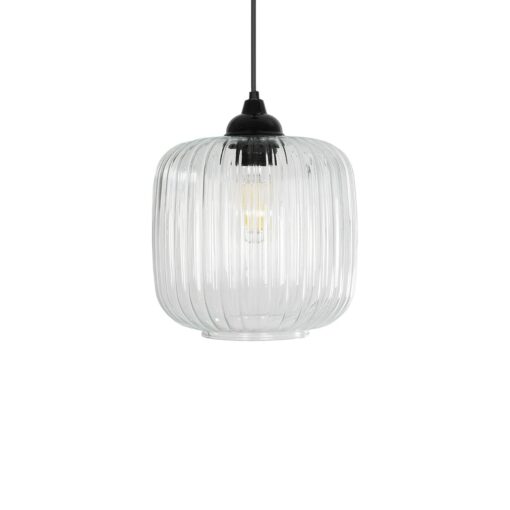 GLOBOSTAR® MELONI 206-0013 Μοντέρνο Κρεμαστό Φωτιστικό Οροφής με Ντουί 1 x E27 AC 220-240V IP20 – Διάφανο – Μ20 x Π20 x Υ24cm
