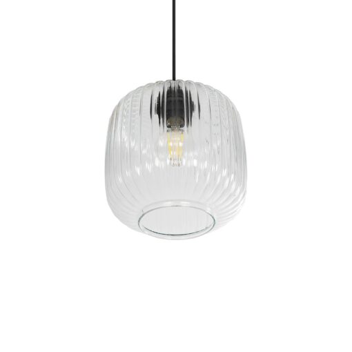GLOBOSTAR® MELONI 206-0013 Μοντέρνο Κρεμαστό Φωτιστικό Οροφής με Ντουί 1 x E27 AC 220-240V IP20 – Διάφανο – Μ20 x Π20 x Υ24cm
