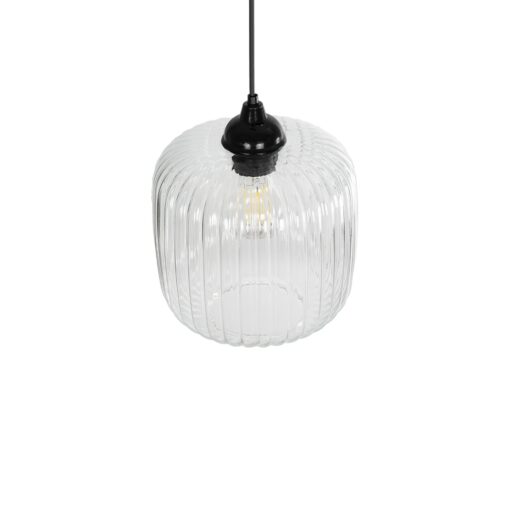GLOBOSTAR® MELONI 206-0013 Μοντέρνο Κρεμαστό Φωτιστικό Οροφής με Ντουί 1 x E27 AC 220-240V IP20 – Διάφανο – Μ20 x Π20 x Υ24cm