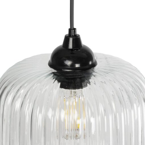 GLOBOSTAR® MELONI 206-0013 Μοντέρνο Κρεμαστό Φωτιστικό Οροφής με Ντουί 1 x E27 AC 220-240V IP20 – Διάφανο – Μ20 x Π20 x Υ24cm
