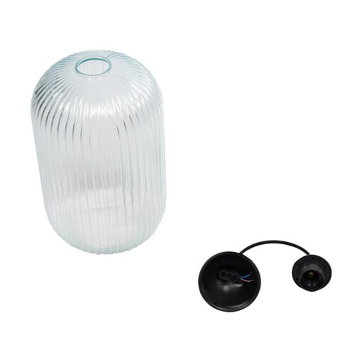 GLOBOSTAR® MELONI 206-0017 Μοντέρνο Κρεμαστό Φωτιστικό Οροφής με Ντουί 1 x E27 AC 220-240V IP20 – Διάφανο – Μ20 x Π20 x Υ38cm