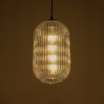 GLOBOSTAR® MELONI 206-0017 Μοντέρνο Κρεμαστό Φωτιστικό Οροφής με Ντουί 1 x E27 AC 220-240V IP20 – Διάφανο – Μ20 x Π20 x Υ38cm