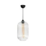 GLOBOSTAR® MELONI 206-0017 Μοντέρνο Κρεμαστό Φωτιστικό Οροφής με Ντουί 1 x E27 AC 220-240V IP20 – Διάφανο – Μ20 x Π20 x Υ38cm