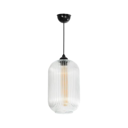 GLOBOSTAR® MELONI 206-0017 Μοντέρνο Κρεμαστό Φωτιστικό Οροφής με Ντουί 1 x E27 AC 220-240V IP20 – Διάφανο – Μ20 x Π20 x Υ38cm