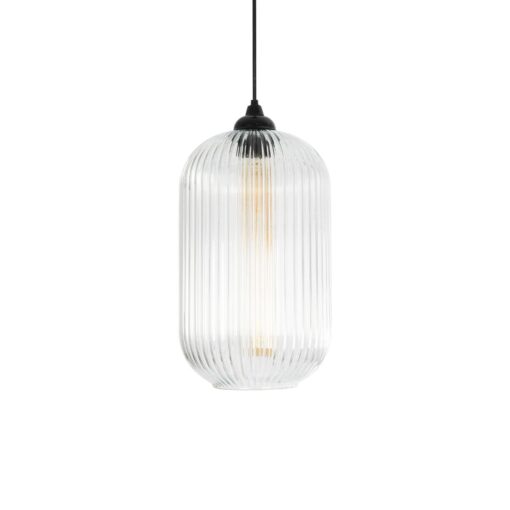 GLOBOSTAR® MELONI 206-0017 Μοντέρνο Κρεμαστό Φωτιστικό Οροφής με Ντουί 1 x E27 AC 220-240V IP20 – Διάφανο – Μ20 x Π20 x Υ38cm