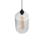 GLOBOSTAR® MELONI 206-0017 Μοντέρνο Κρεμαστό Φωτιστικό Οροφής με Ντουί 1 x E27 AC 220-240V IP20 – Διάφανο – Μ20 x Π20 x Υ38cm