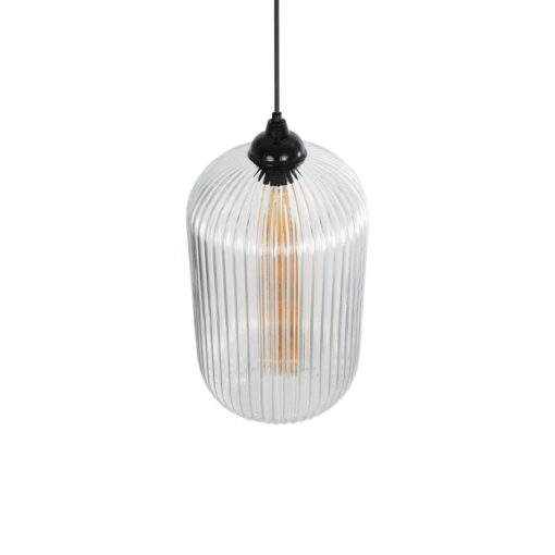 GLOBOSTAR® MELONI 206-0017 Μοντέρνο Κρεμαστό Φωτιστικό Οροφής με Ντουί 1 x E27 AC 220-240V IP20 – Διάφανο – Μ20 x Π20 x Υ38cm