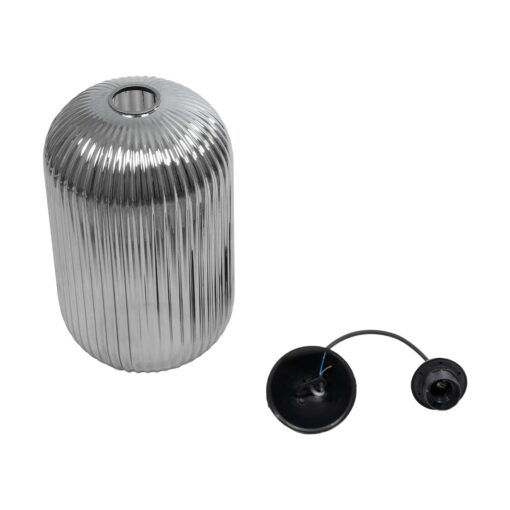 GLOBOSTAR® MELONI 206-0018 Μοντέρνο Κρεμαστό Φωτιστικό Οροφής με Ντουί 1 x E27 AC 220-240V IP20 – Μαύρο Φιμέ – Μ20 x Π20 x Υ38cm