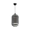 GLOBOSTAR® MELONI 206-0018 Μοντέρνο Κρεμαστό Φωτιστικό Οροφής με Ντουί 1 x E27 AC 220-240V IP20 – Μαύρο Φιμέ – Μ20 x Π20 x Υ38cm