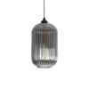 GLOBOSTAR® MELONI 206-0018 Μοντέρνο Κρεμαστό Φωτιστικό Οροφής με Ντουί 1 x E27 AC 220-240V IP20 – Μαύρο Φιμέ – Μ20 x Π20 x Υ38cm