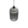 GLOBOSTAR® MELONI 206-0018 Μοντέρνο Κρεμαστό Φωτιστικό Οροφής με Ντουί 1 x E27 AC 220-240V IP20 – Μαύρο Φιμέ – Μ20 x Π20 x Υ38cm