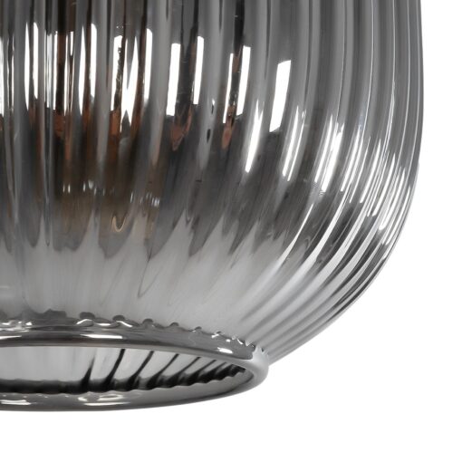 GLOBOSTAR® MELONI 206-0018 Μοντέρνο Κρεμαστό Φωτιστικό Οροφής με Ντουί 1 x E27 AC 220-240V IP20 – Μαύρο Φιμέ – Μ20 x Π20 x Υ38cm