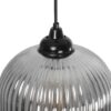 GLOBOSTAR® MELONI 206-0018 Μοντέρνο Κρεμαστό Φωτιστικό Οροφής με Ντουί 1 x E27 AC 220-240V IP20 – Μαύρο Φιμέ – Μ20 x Π20 x Υ38cm