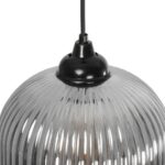 GLOBOSTAR® MELONI 206-0018 Μοντέρνο Κρεμαστό Φωτιστικό Οροφής με Ντουί 1 x E27 AC 220-240V IP20 – Μαύρο Φιμέ – Μ20 x Π20 x Υ38cm
