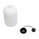 GLOBOSTAR® MELONI 206-0019 Μοντέρνο Κρεμαστό Φωτιστικό Οροφής με Ντουί 1 x E27 AC 220-240V IP20 – Λευκό – Μ20 x Π20 x Υ38cm