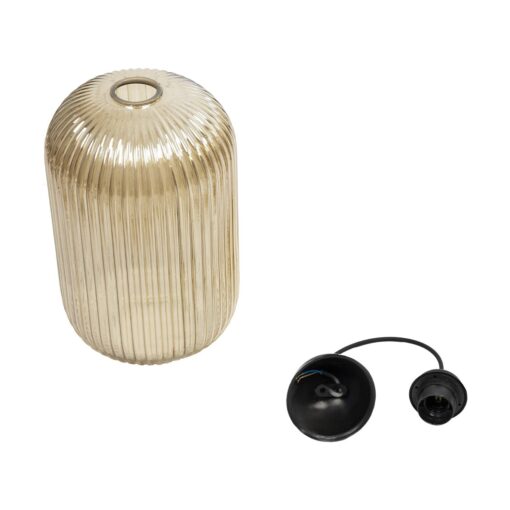 GLOBOSTAR® MELONI 206-0020 Μοντέρνο Κρεμαστό Φωτιστικό Οροφής με Ντουί 1 x E27 AC 220-240V IP20 – Mελί – Μ20 x Π20 x Υ38cm