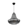 GLOBOSTAR® VERRE 206-0021 Μοντέρνο Κρεμαστό Φωτιστικό Οροφής με Ντουί 1 x E27 AC 220-240V IP20 – Μαύρο Φιμέ – Μ38 x Π38 x Υ34cm
