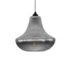 GLOBOSTAR® VERRE 206-0021 Μοντέρνο Κρεμαστό Φωτιστικό Οροφής με Ντουί 1 x E27 AC 220-240V IP20 – Μαύρο Φιμέ – Μ38 x Π38 x Υ34cm