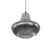 GLOBOSTAR® VERRE 206-0021 Μοντέρνο Κρεμαστό Φωτιστικό Οροφής με Ντουί 1 x E27 AC 220-240V IP20 – Μαύρο Φιμέ – Μ38 x Π38 x Υ34cm