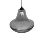 GLOBOSTAR® VERRE 206-0021 Μοντέρνο Κρεμαστό Φωτιστικό Οροφής με Ντουί 1 x E27 AC 220-240V IP20 – Μαύρο Φιμέ – Μ38 x Π38 x Υ34cm